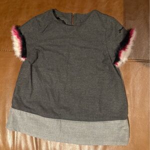 Fendi Gray Dress with Pink Accents